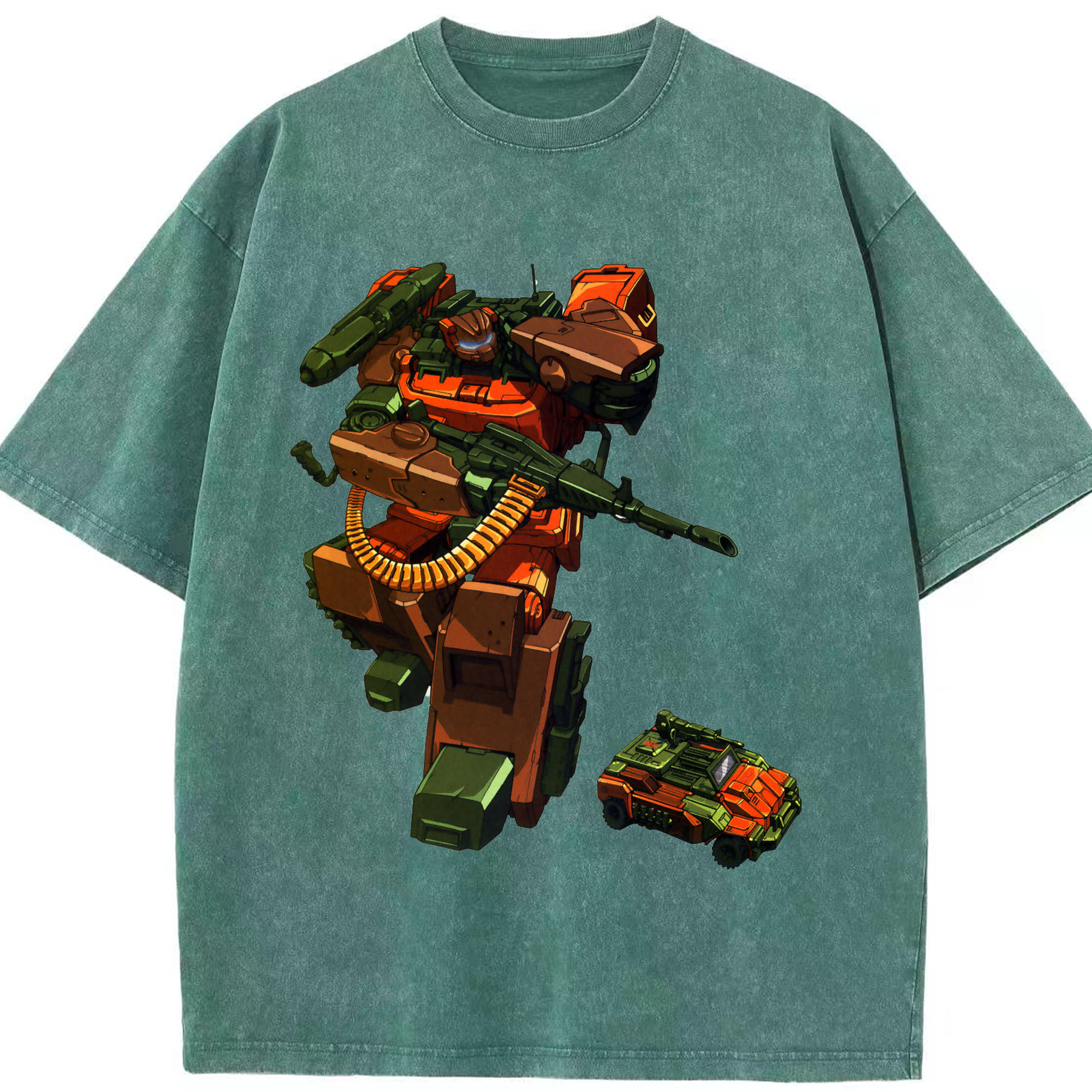 （画像用）  綿100% ヴィンテージ風 半袖Tシャツ（フロントプリント）